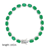 عصفور كريستال انسيال فضة تنس عيار 925 بتصميم بيضاوي اخضر مرصع بالزركون